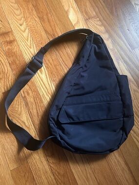 Vintage LL Bean Ameribag Healthy Backpack Crossbody Sling Bag Black Nylon
